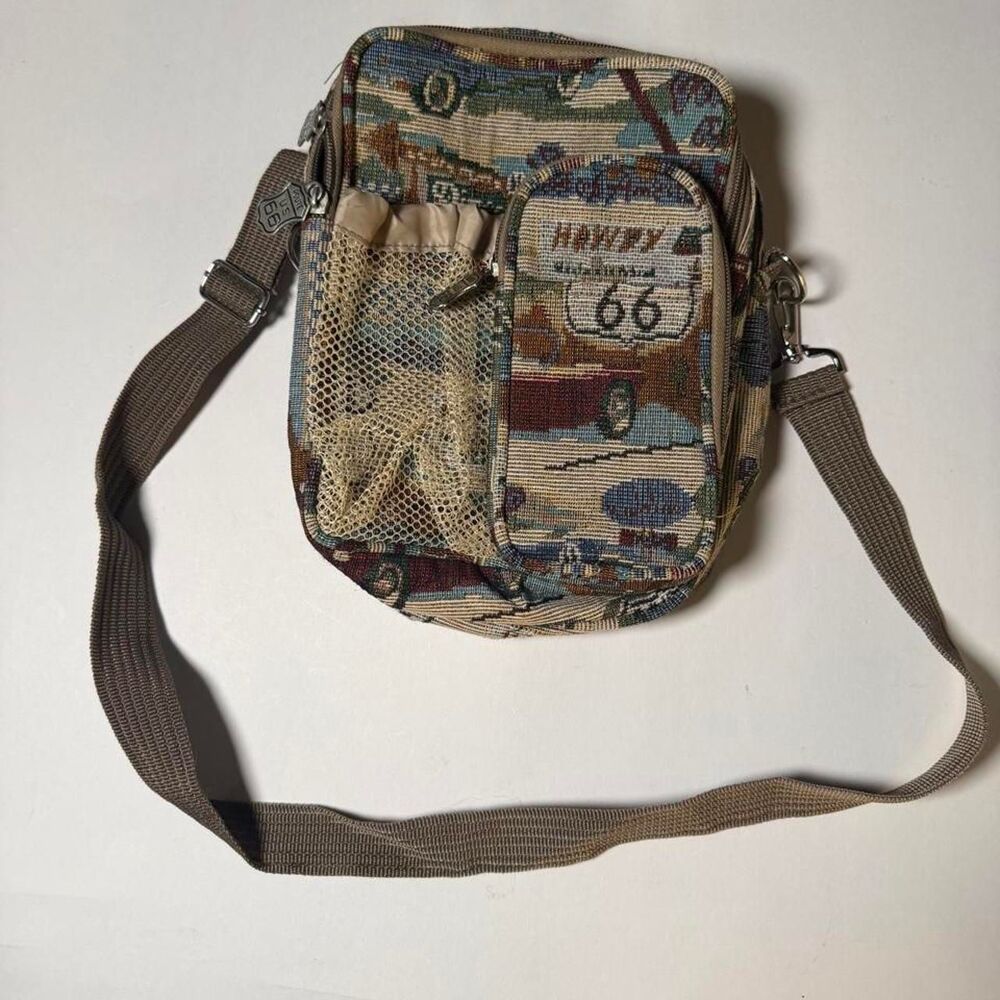 Y2K Route 66 Tapestry Americana Crossbody Purse